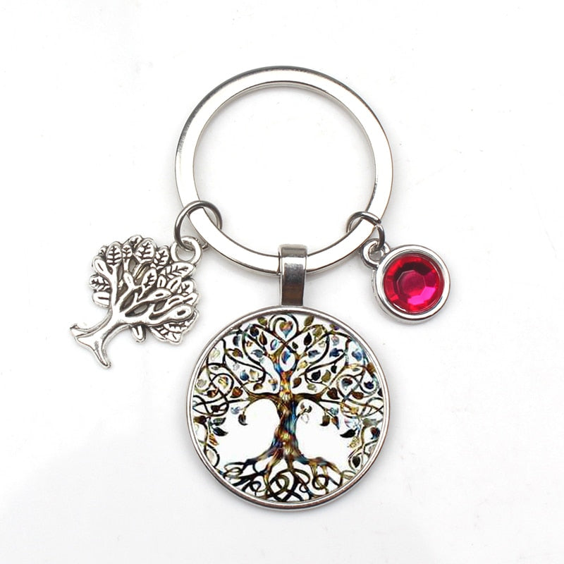 Peris Gems 4 Crystal Stone Tree of Life Statement Keychains | Glass Pendant Keychain Crystal Stone Tree of Life Statement Keychain Glass Keychain SHEIN Amazon Temu