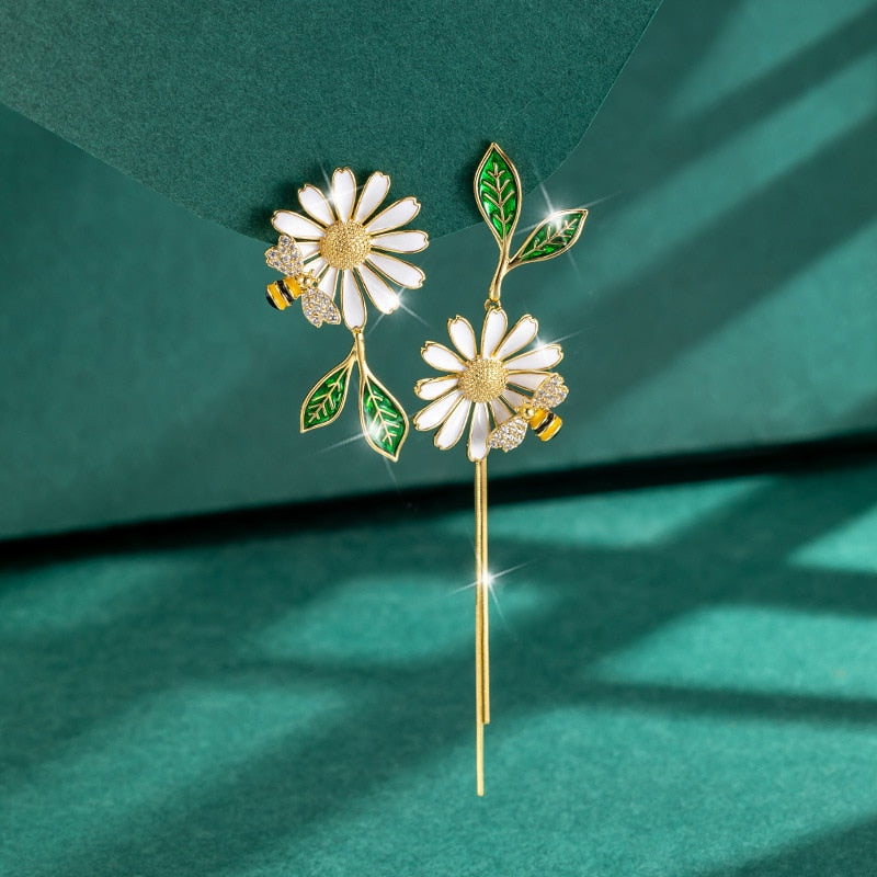 Peris Gems 4 Cute Daisy Flower Hoop Earrings for Women | Flower Earrings Collection Cute Daisy Flower Hoop Earrings for Women | Flower Earrings SHEIN Amazon Temu