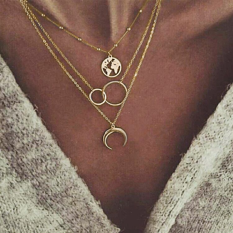 Peris Gems 4 Gold Coin Pendant Necklaces for Women | Multilayered Cuban Link Necklace SHEIN Amazon Temu
