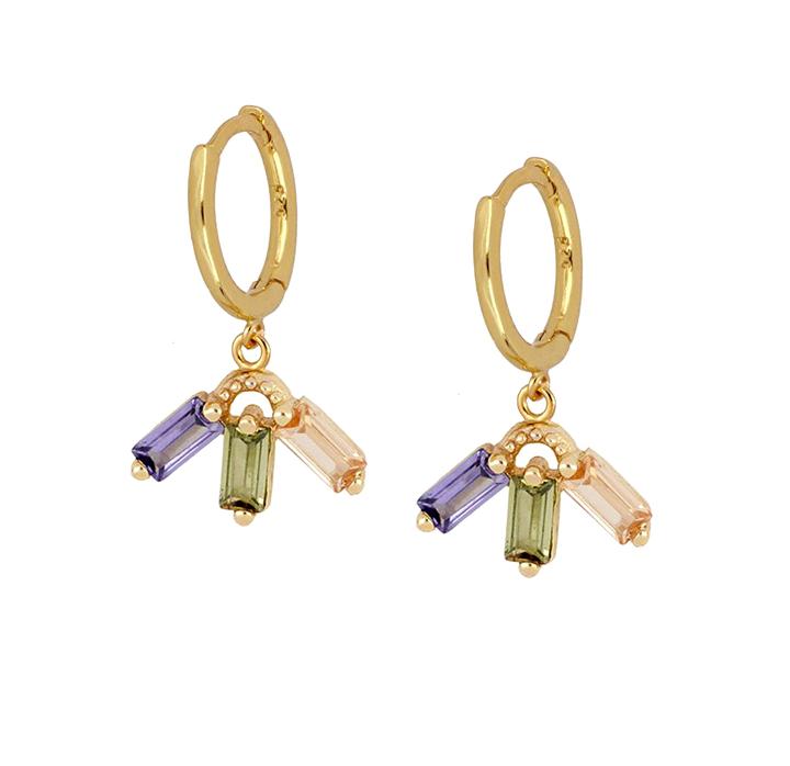 Peris Gems 4 Gold Diamond Stud Turquoise Hoop Earrings for Women | Sterling Silver Gold Earrings SHEIN Amazon Temu
