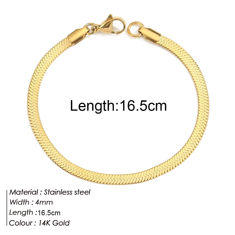 Peris Gems 4 Gold Twist Snake Chain Bracelet | Stainless Steel Bracelets SHEIN Amazon Temu