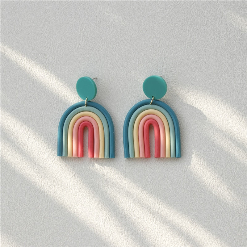 Peris Gems 4 Gradient Clay Tassel Earrings for Women | Stud Drop Earrings SHEIN Amazon Temu