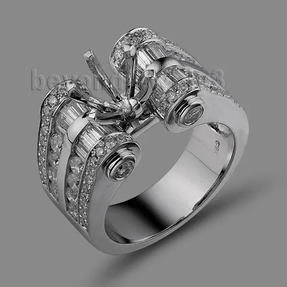 Peris Gems 4 Natural 1.85ct Diamond 8x8mm Dia Semi Mount Ring Natural 1.85ct Diamond 8x8mm Dia Semi Mount 18K Ring SHEIN Amazon Temu