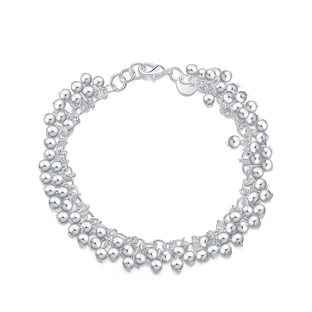 Peris Gems 4 Polished Silver Beads Bracelet for Women | Fashion Charm Bracelet Polished Silver Beads Bracelet for Women | Charm Bracelet SHEIN Amazon Temu