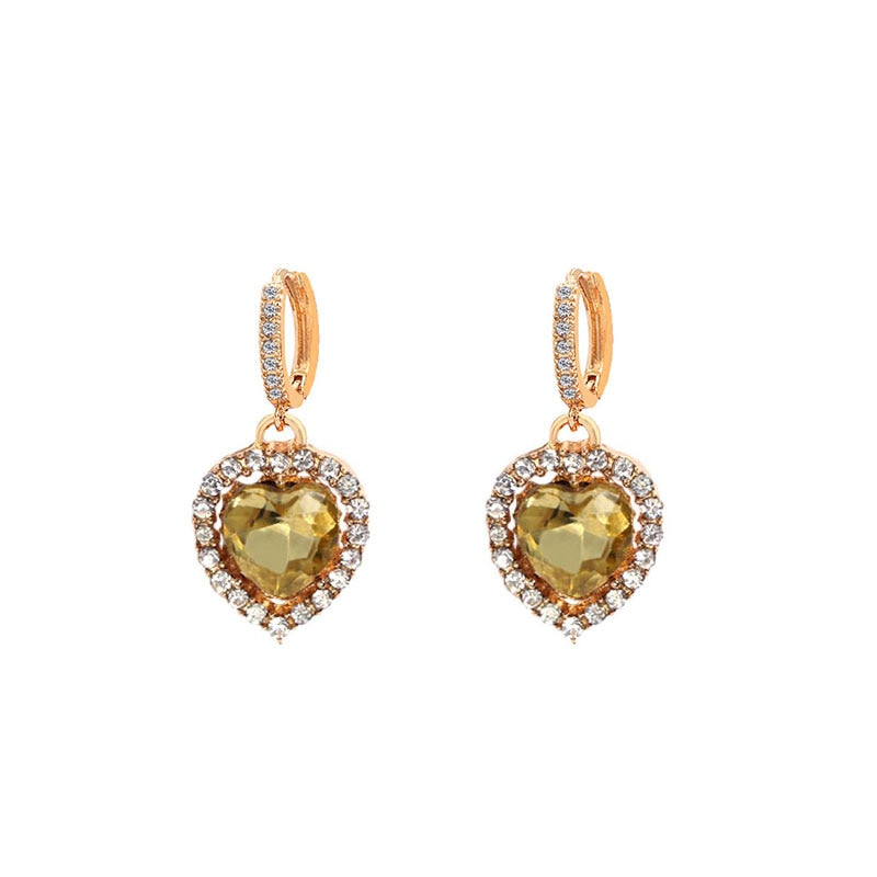 Peris Gems 4 Red Heart Shaped CZ Drop Earrings for Women | Red Diamond Earrings Red Heart Shaped CZ Drop Earrings for Women | Red Diamond SHEIN Amazon Temu