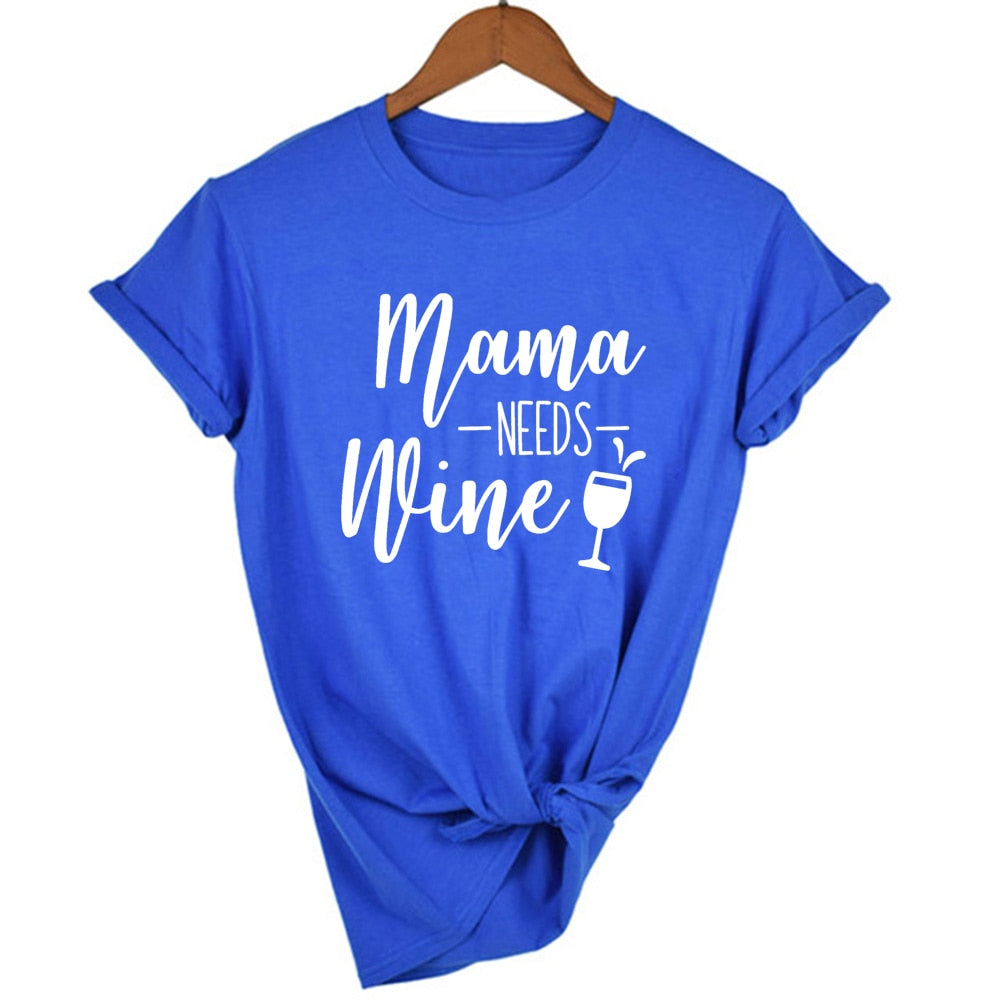 Peris Gems 4 / S Mama Needs Wine Letter Print T Shirt for Women | Short Sleeve Wine Lover Tee Mama Needs Wine Letter Print T Shirt for Women | Wine Lover SHEIN Amazon Temu