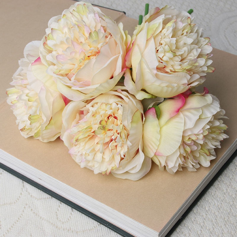 Peris Gems 4 Silk Bouquet Flower Arrangements | 5-Head Peony Flower Bridal Decorations Silk Bouquet Flower Arrangements | 5-Head Peony Flower SHEIN Amazon Temu
