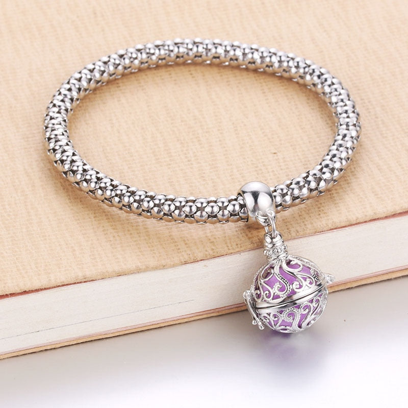 Peris Gems 4 Silver Oil Diffuser Flower Bracelets Unisex | Aromatherapy Lockets Bracelets Silver Oil Diffuser Flower Bracelets Unisex | Aromatherapy SHEIN Amazon Temu