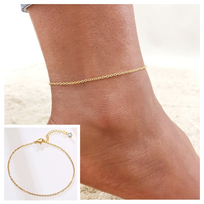 Peris Gems 4 Snake Chain Anklet for Women | Stainless Beach Ankle Bracelet for Women SHEIN Amazon Temu
