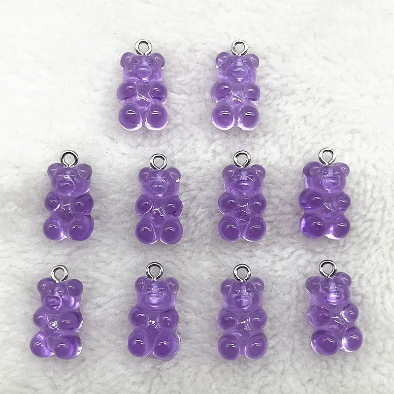 Peris Gems 40 10Pcs Candy Bear Pendant Charms for Necklace Bracelet Earrings Jewelry Making Diy Findings Resin Bears Christmas Making SHEIN Amazon Temu