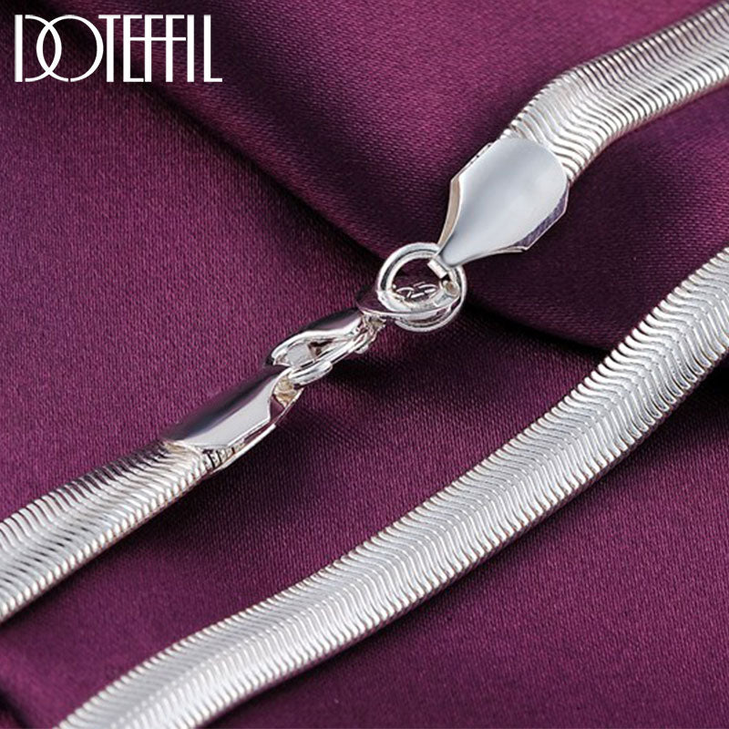 Peris Gems 40cm Flat Silver Snake Chain Necklace Unisex | 925 Sterling Silver Necklace Flat Silver Snake Chain Necklace Unisex | 925 Sterling SHEIN Amazon Temu