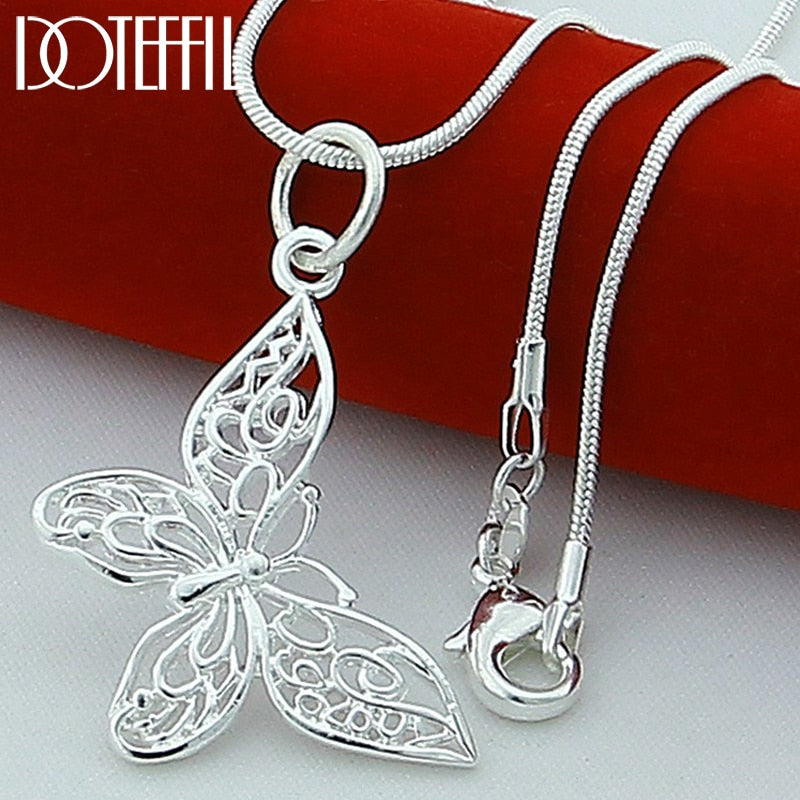 Peris Gems 40cm Hollow Butterfly Necklace for Women | Sterling Silver Necklace for Women Cute Butterfly SHEIN Amazon Temu