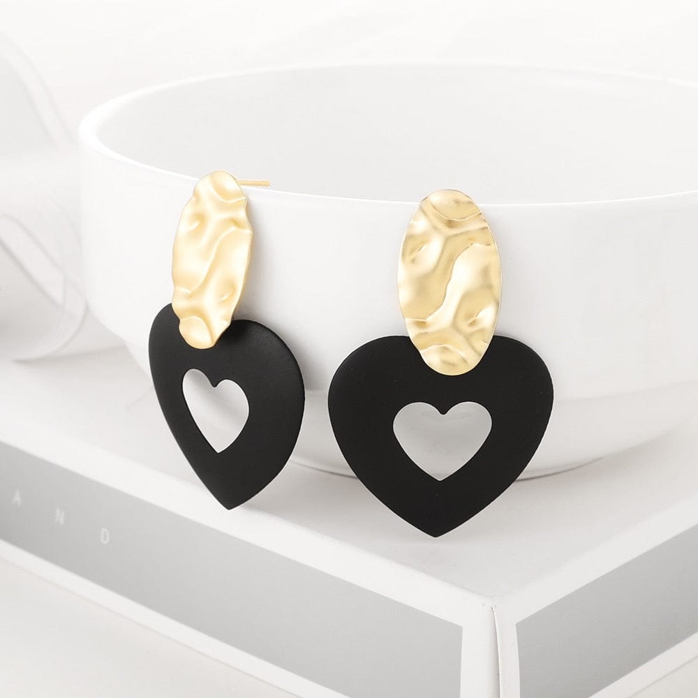 Peris Gems 46 Black and Golden Drop Earrings for Women | Hollow Dangle Earrings for Women SHEIN Amazon Temu