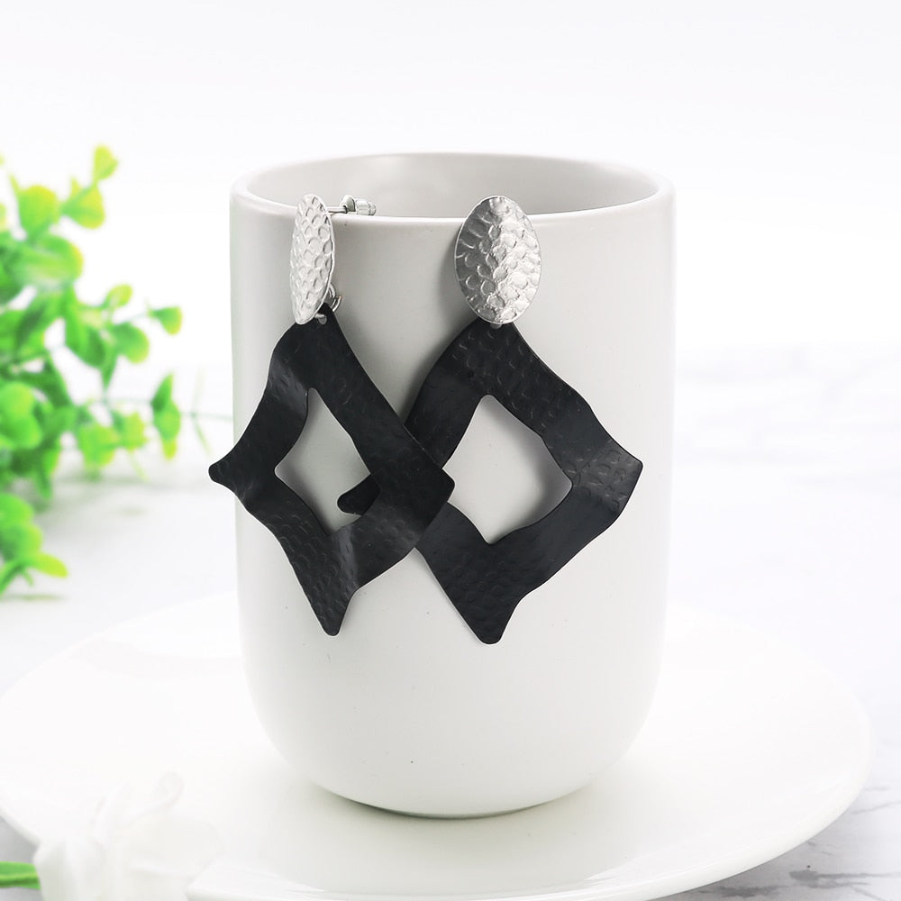Peris Gems 47 Black and Golden Drop Earrings for Women | Hollow Dangle Earrings for Women SHEIN Amazon Temu