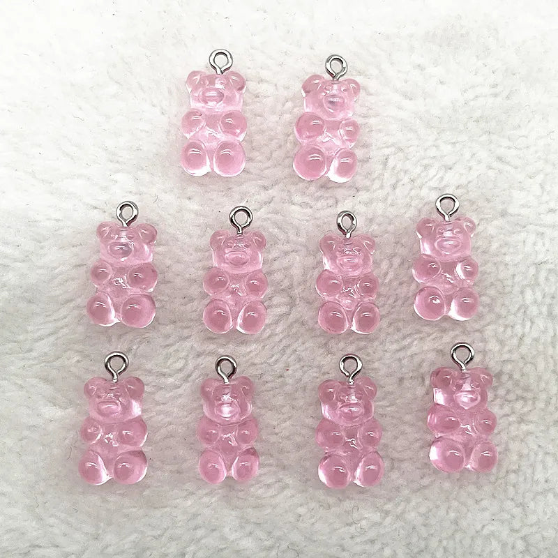 Peris Gems 48 10Pcs Candy Bear Pendant Charms for Necklace Bracelet Earrings Jewelry Making Diy Findings Resin Bears Christmas Making SHEIN Amazon Temu