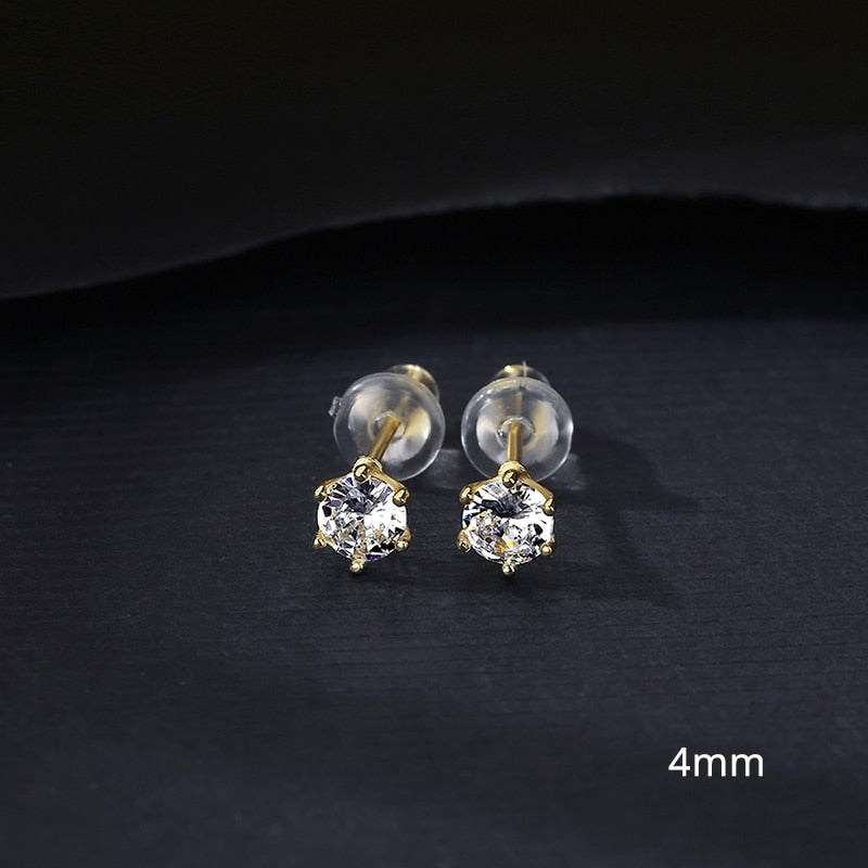 Peris Gems 4mm Crystal Hexagon Diamond Stud Earrings for Women | 14k Plated SHEIN Amazon Temu
