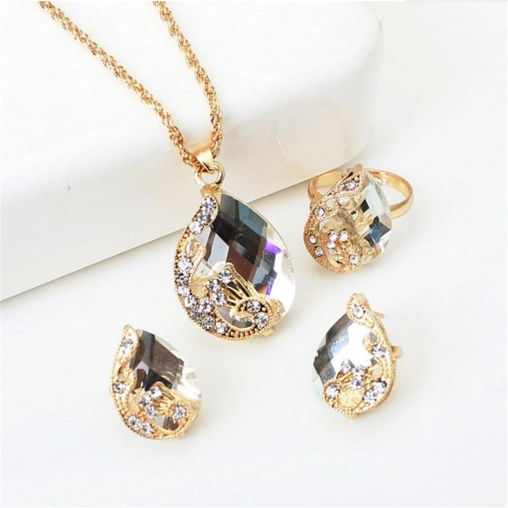 Peris Gems 4pc-white Double Heart Necklace Earrings Bracelet Jewelry Set SHEIN Amazon Temu