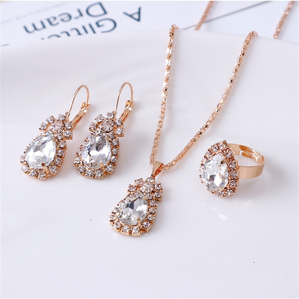 Peris Gems 4Pcs-White Double Heart Necklace Earrings Bracelet Jewelry Set SHEIN Amazon Temu