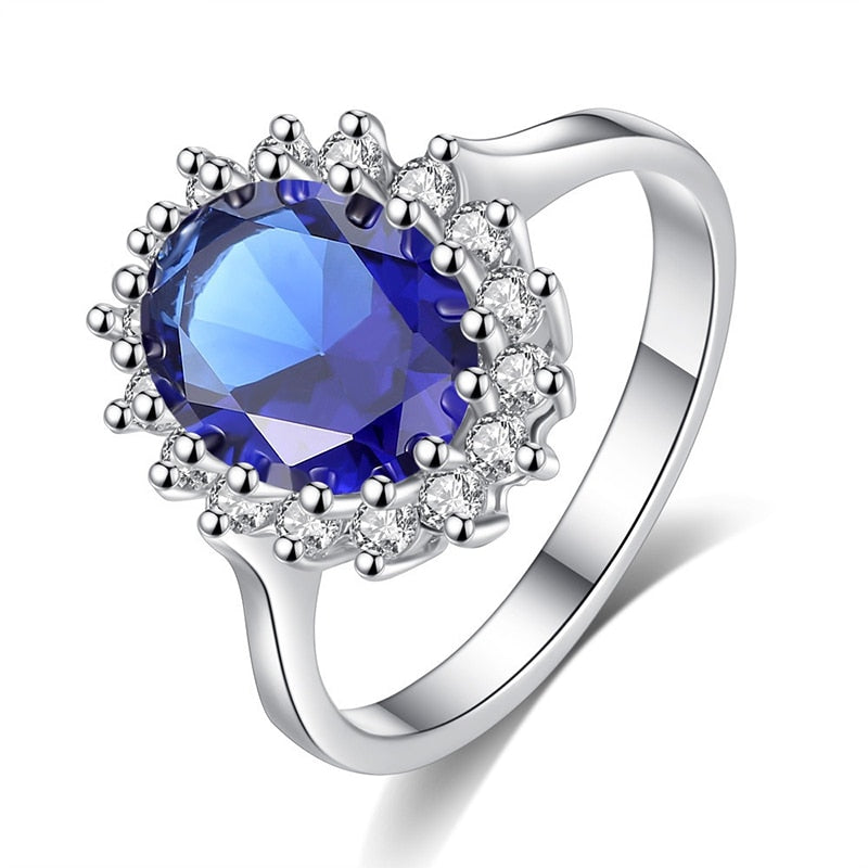 Peris Gems 5 Blue Silver Sapphire Ring for Women | Silver Aquamarine Engagement Ring for Women SHEIN Amazon Temu