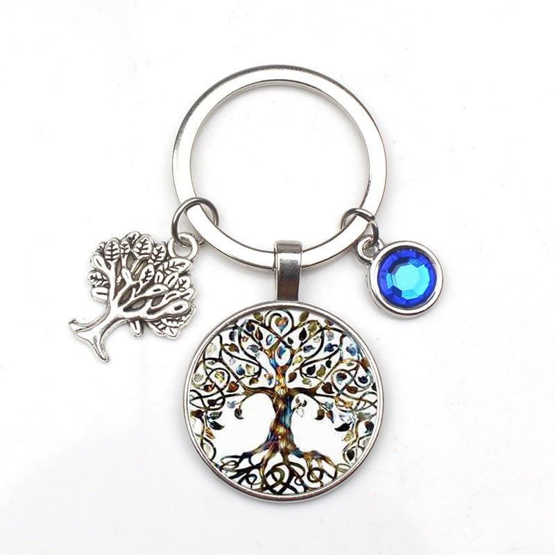 Peris Gems 5 Crystal Stone Tree of Life Statement Keychains | Glass Pendant Keychain Crystal Stone Tree of Life Statement Keychain Glass Keychain SHEIN Amazon Temu