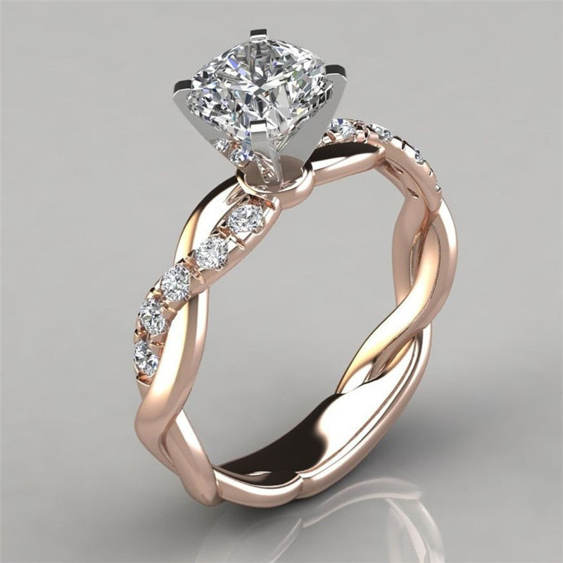 Peris Gems 5 / Engagement - Rose Gold Two Tone X Shape Cross Dazzling CZ Rings - Female Engagement Jewelry SHEIN Amazon Temu