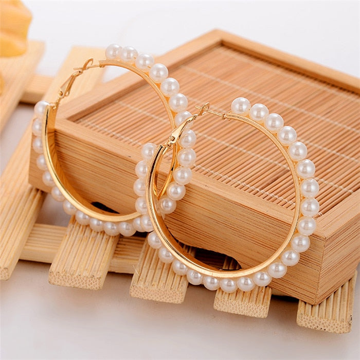 Peris Gems 5 Geometric Gold Pearl Stud Earrings for Women | Gold Bohemian Wedding Earrings Geometric Gold Pearl Stud Earrings for Women SHEIN Amazon Temu