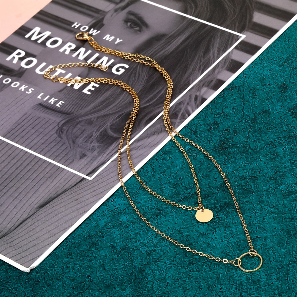 Peris Gems 5 Gold Coin Pendant Necklaces for Women | Multilayered Cuban Link Necklace SHEIN Amazon Temu