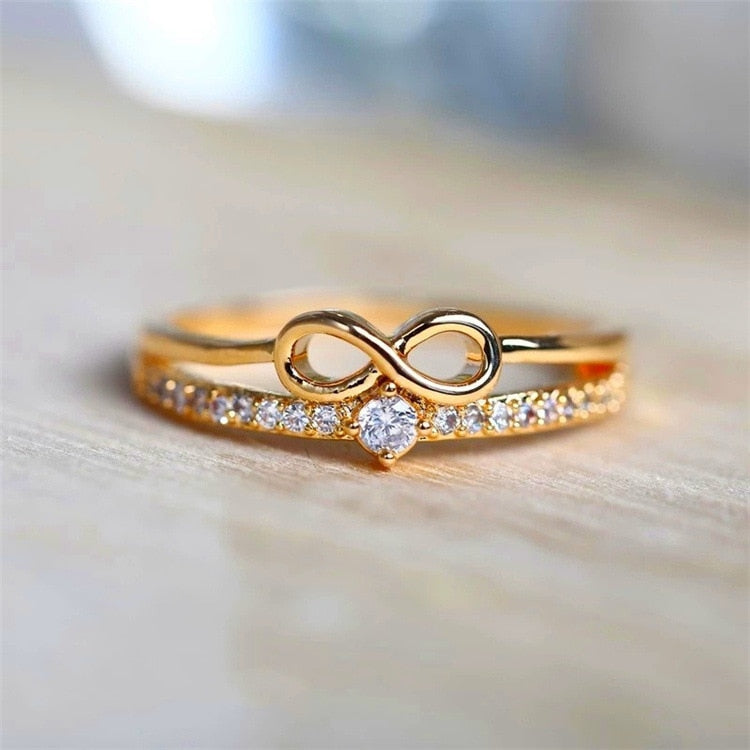 Peris Gems 5 / Gold Infinity Two Tone X Shape Cross Dazzling CZ Rings - Female Engagement Jewelry SHEIN Amazon Temu