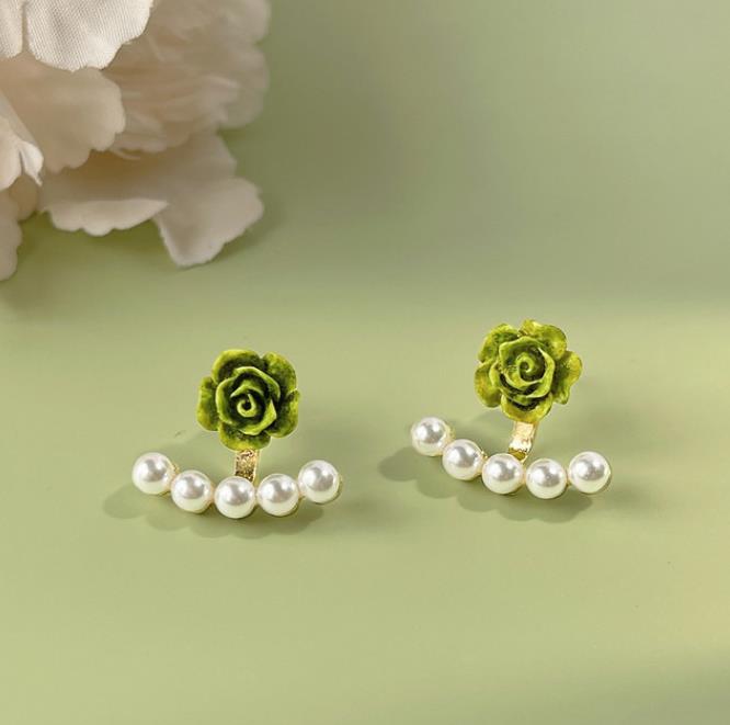 Peris Gems 5 Green Flower Drop Stud Pearl Earring Collection for Women Green Flower Drop Earring Collection for Women Stud Earrings SHEIN Amazon Temu