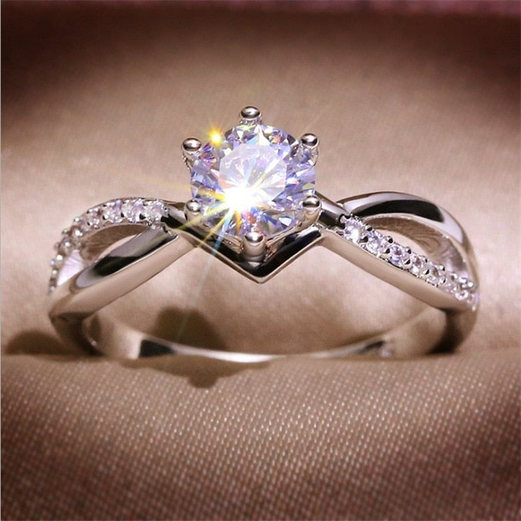 Peris Gems 5 / Intertwined Gem Two Tone X Shape Cross Dazzling CZ Rings - Female Engagement Jewelry SHEIN Amazon Temu
