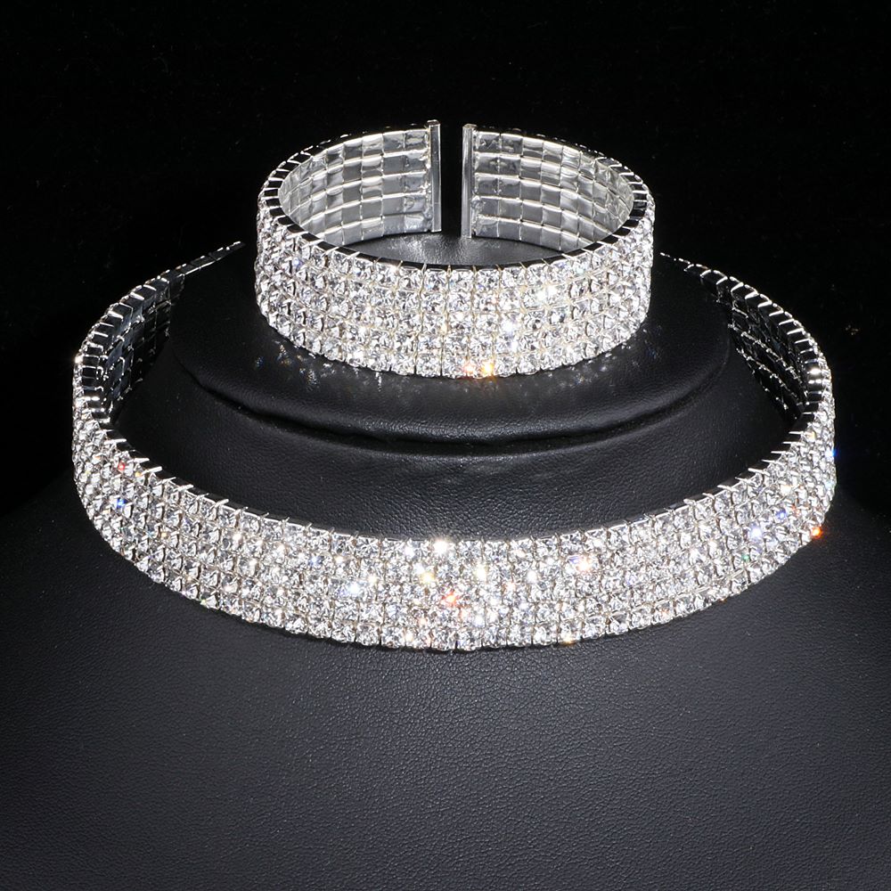 Peris Gems 5 Lays Crystal Tassel Bridal Jewelry Sets for Women | Diamond Wedding Set Crystal Tassel Bridal Jewelry Sets for Women | Wedding Set SHEIN Amazon Temu