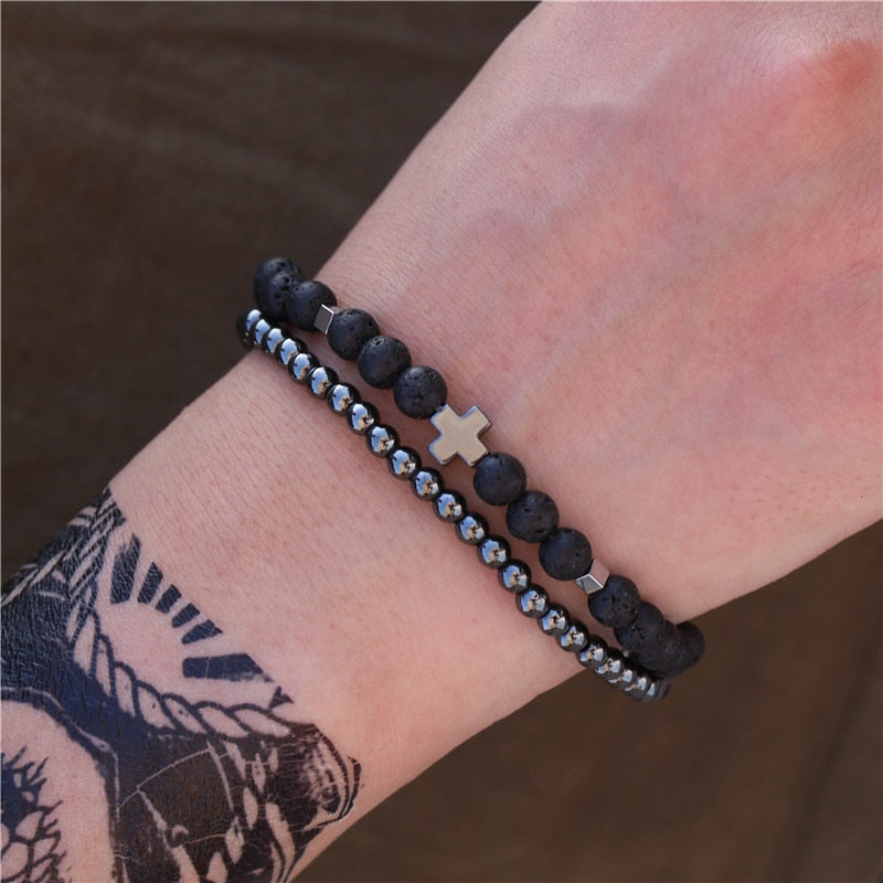 Peris Gems 5 Micro Pave CZ 8mm Disco Ball Bracelet Unisex | 3pc Black Bracelet Charm Set SHEIN Amazon Temu