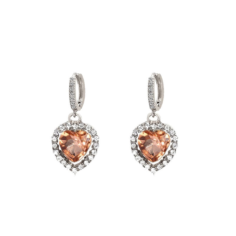 Peris Gems 5 Red Heart Shaped CZ Drop Earrings for Women | Red Diamond Earrings Red Heart Shaped CZ Drop Earrings for Women | Red Diamond SHEIN Amazon Temu