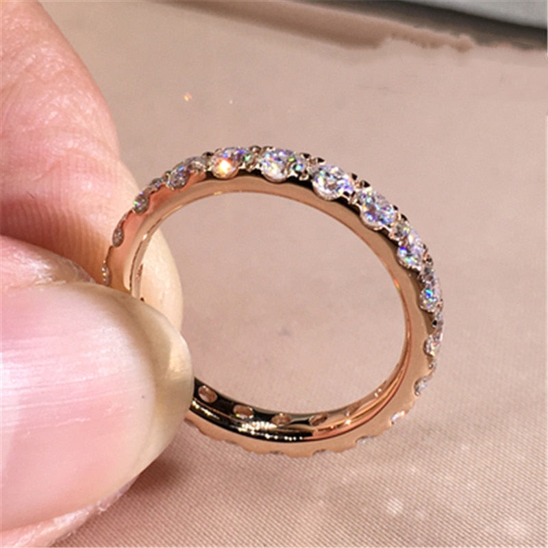 Peris Gems 5 / Rose Gold White Silver Cubic Zirconia Bridal Ring SHEIN Amazon Temu