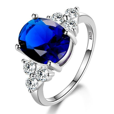 Peris Gems 5 / Sapphire Prong Gemstone Rings for Women | Sterling Silver Oval Champagne Rings SHEIN Amazon Temu