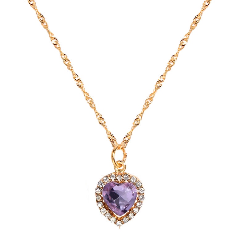 Peris Gems 5 Shiny Heart Crystal Pendant Necklace for Women | Gold Love Necklace Shiny Heart Crystal Pendant Necklace | Gold Love Necklace SHEIN Amazon Temu