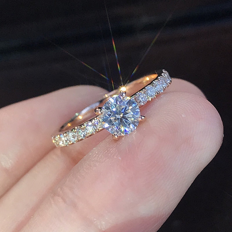 Peris Gems 5 / Style 2-Rose Gold Elegant Diamond Bridal Style Rings for Women | Engagement Style Diamond Encrusted Gold Silver Rings SHEIN Amazon Temu