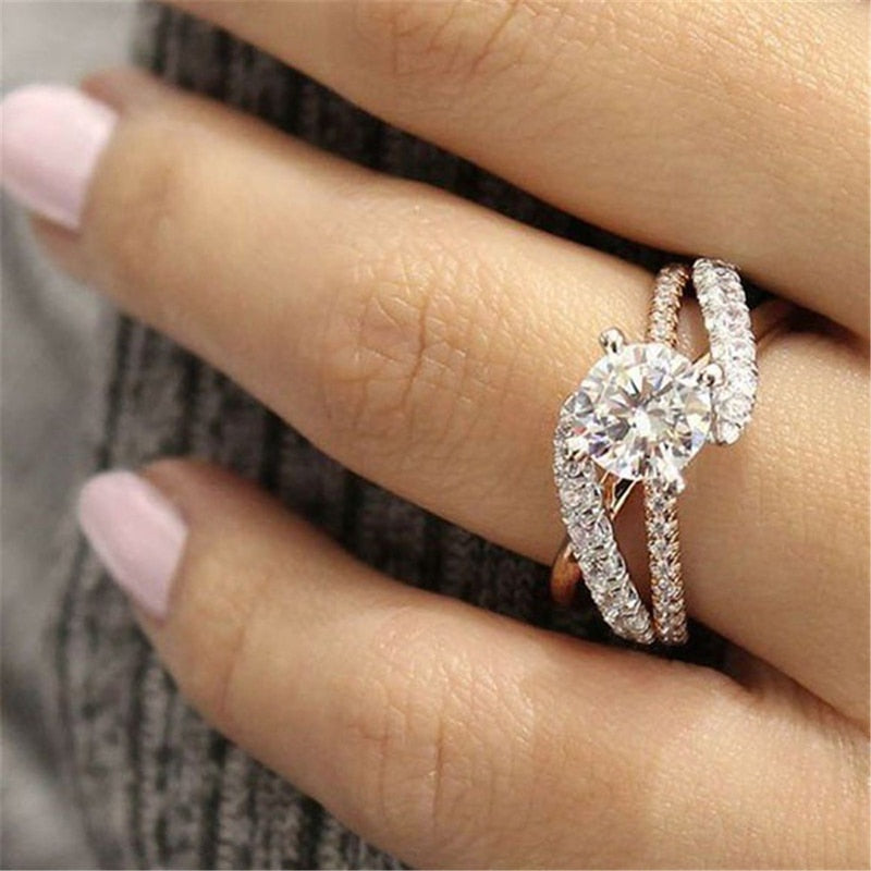 Peris Gems 5 / Style 5 Elegant Diamond Bridal Style Rings for Women | Engagement Style Diamond Encrusted Gold Silver Rings SHEIN Amazon Temu