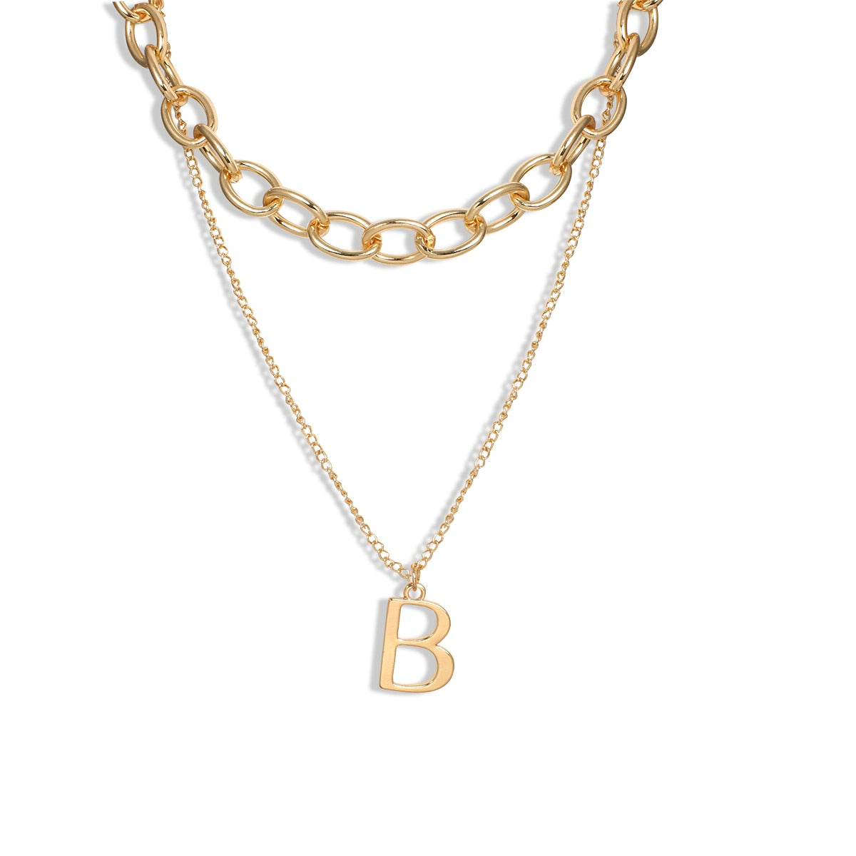 Peris Gems 5 Thick B Letter Choker Necklace for Women | Minimalist Chunky Chain Chunky Thick B Letter Choker Necklace for Women SHEIN Amazon Temu