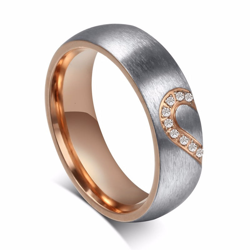 Peris Gems 5 / WR Heart Rings for Couples | Stainless Steel CZ Stone Rings SHEIN Amazon Temu