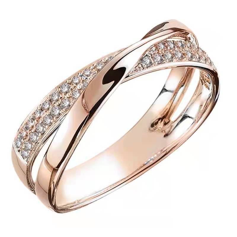 Peris Gems 5 / X - All Gold Two Tone X Shape Cross Dazzling CZ Rings - Female Engagement Jewelry SHEIN Amazon Temu