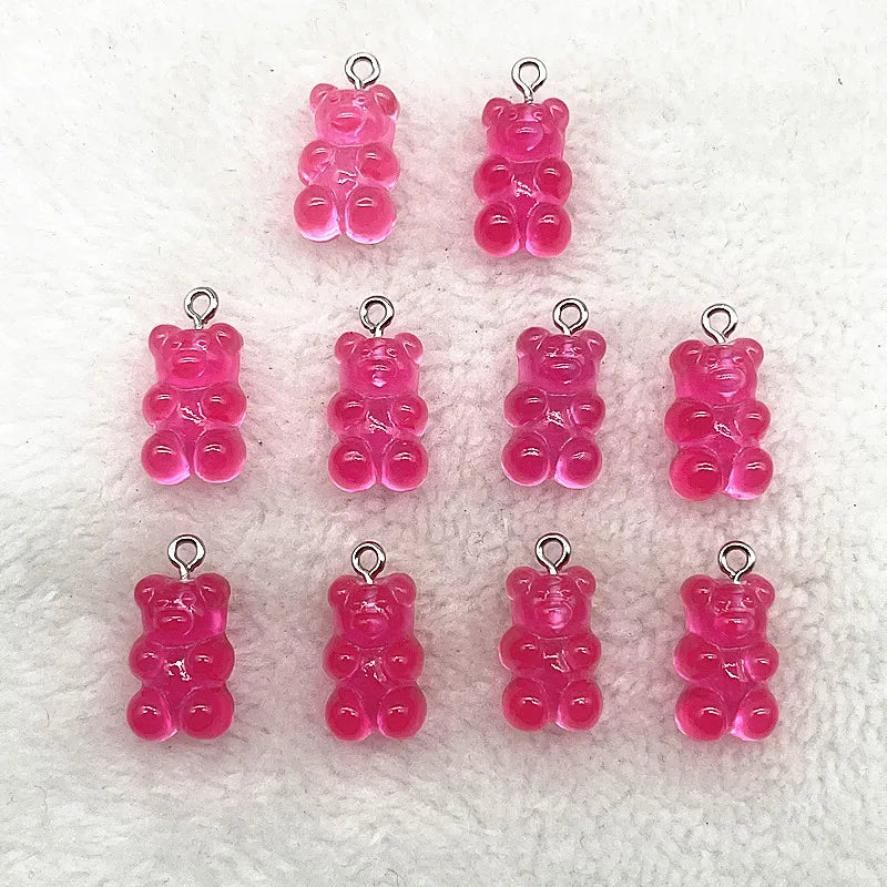 Peris Gems 50 10Pcs Candy Bear Pendant Charms for Necklace Bracelet Earrings Jewelry Making Diy Findings Resin Bears Christmas Making SHEIN Amazon Temu