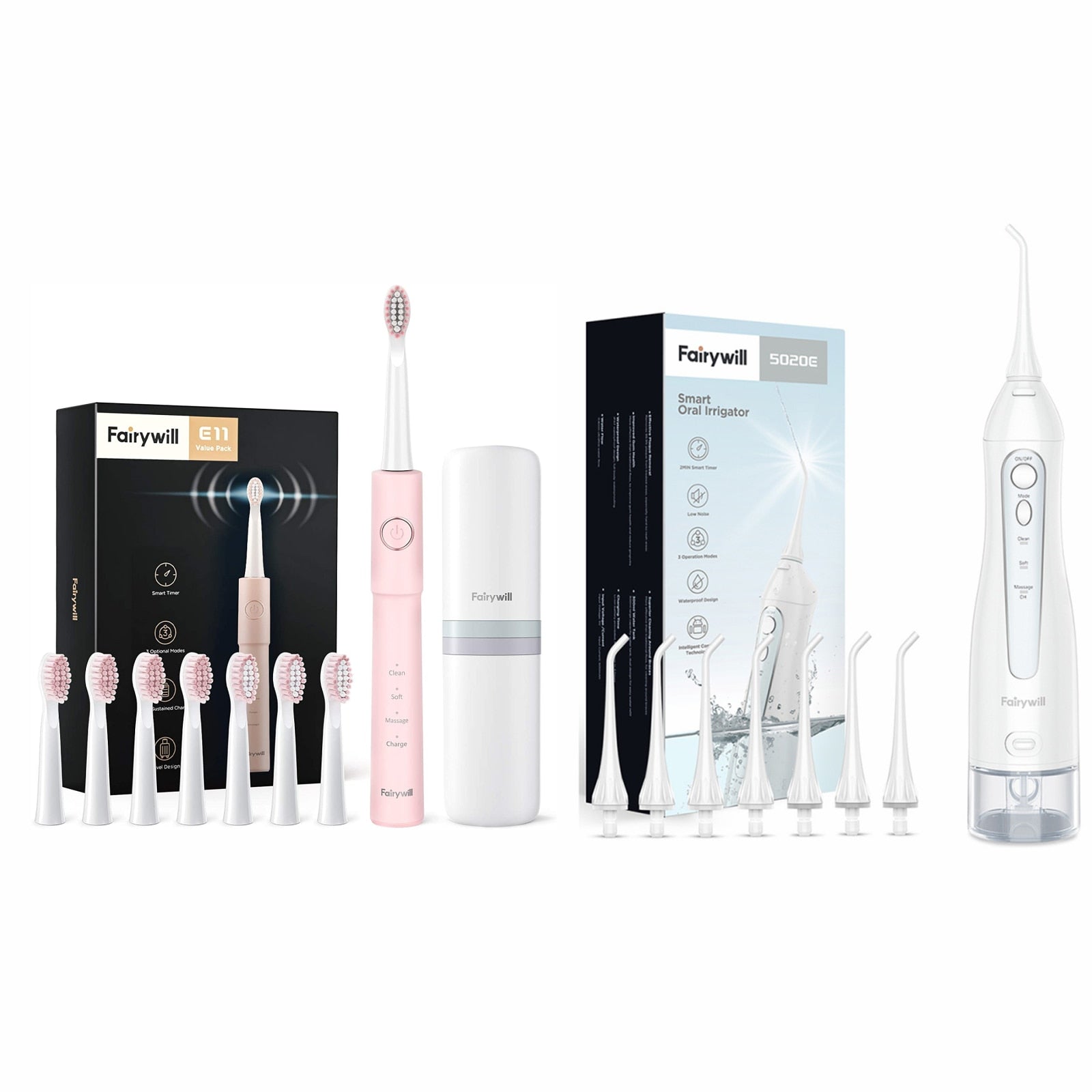 Peris Gems 5020E-White-E11Pink Rechargeable 300ML Portable Dental Water Flossers SHEIN Amazon Temu