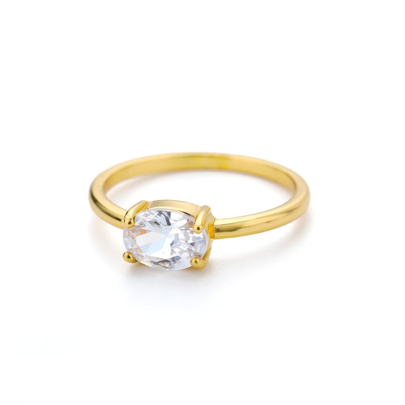 Peris Gems 6 / April / Gold Elegant Birthstone Rings - Stainless Steel 12 Birthstone Rings SHEIN Amazon Temu