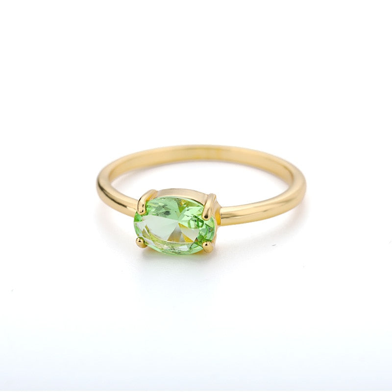 Peris Gems 6 / August / Gold Elegant Birthstone Rings - Stainless Steel 12 Birthstone Rings SHEIN Amazon Temu
