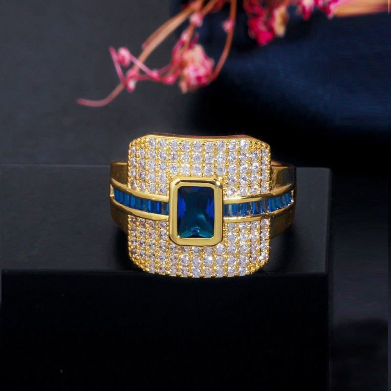 Peris Gems 6 / Blue Square Diamond Bridal Rings for Women | Gold Gem Rings SHEIN Amazon Temu