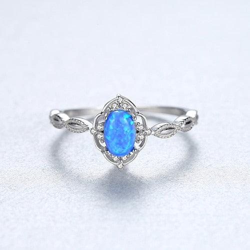 Peris Gems 6 / Blue Sterling Silver Opal Birdal Rings for Women | Gold Engagement Rings Sterling Silver Opal Birdal Rings for Women Engagement Rings SHEIN Amazon Temu