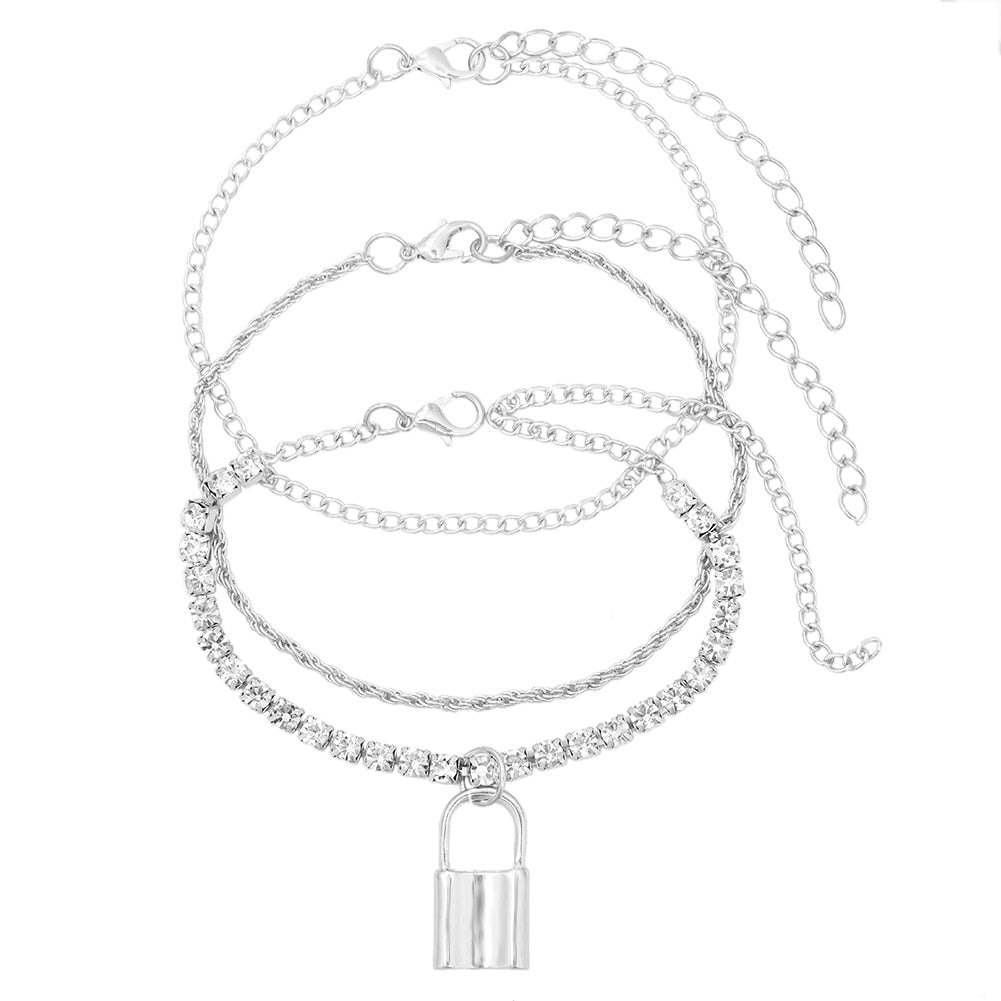 Peris Gems 6 Boho 3pc Cuban Chain Silver Anklets for Women SHEIN Amazon Temu