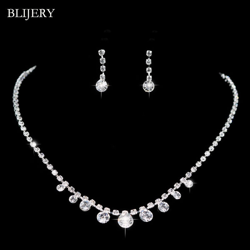 Peris Gems 6 Bridesmaid Bridal Jewelry Set | Silver Diamond Necklace and Earrings Set for Women SHEIN Amazon Temu