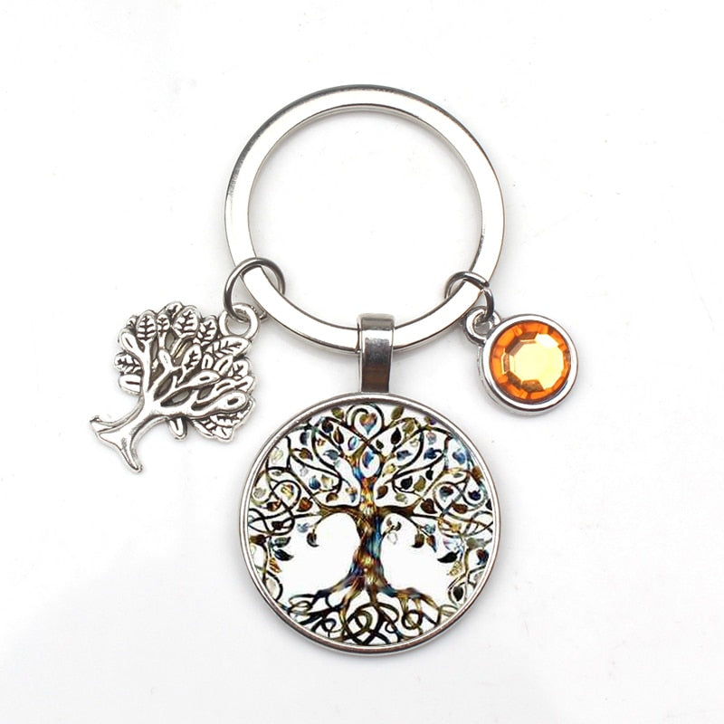Peris Gems 6 Crystal Stone Tree of Life Statement Keychains | Glass Pendant Keychain Crystal Stone Tree of Life Statement Keychain Glass Keychain SHEIN Amazon Temu